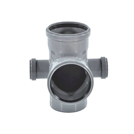 Крестовина PP-H 2-пл сер б/н Дн110х110х50х87гр лев/прав РосТурПласт 36542