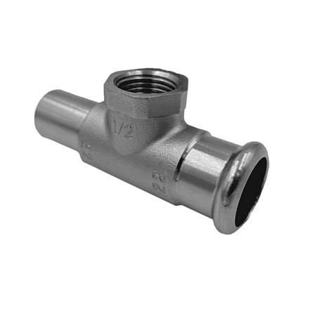 Тройник нерж AISI316L Дн28х28х3/4" Ру16 пресс/ВР/труба Inoxpres RM 189304028MF