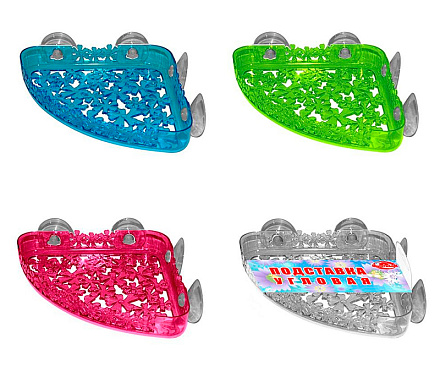 подставка для умыв. принадлежностей угловая на присосках, 4 цвета, б/выбора цвета 34.137