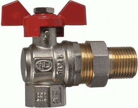 кран шаровой TeRma RED 1/2" угловой с америк. 31053