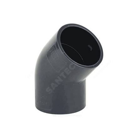 Отвод НПВХ нап сер Дн63х45гр Ру16 п/клей Aquaviva ELW06345