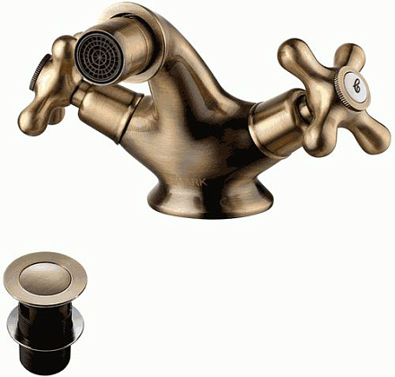 смеситель биде LEMARK Vintage с донным клапаном, бронза LM2808B