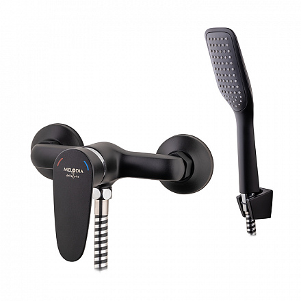 смеситель душ MELODIA Moderno/Модерн картридж д.35мм, с аксессуарами чёрный MDV35150bk