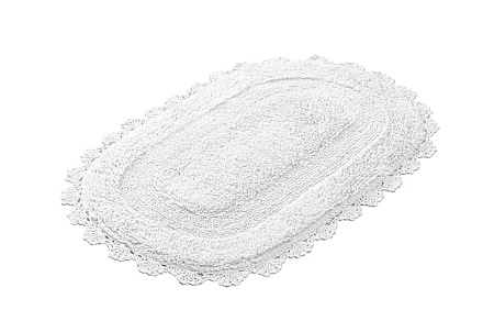 Коврик SHAHINTEX ZEFIR Z001 овал 50*80 белый 59