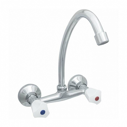 Смес/мойка ЦС 293 бел р/затв в/изл пл/мах настен Стандарт Подольск СМ507601