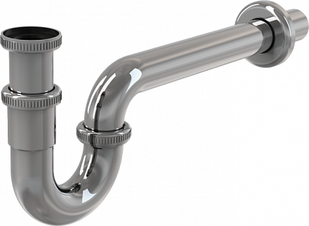 Сифон для умывальника Ø32, (Alca PLAST) метал. с накидной гайкой 1 1/4" / A432 