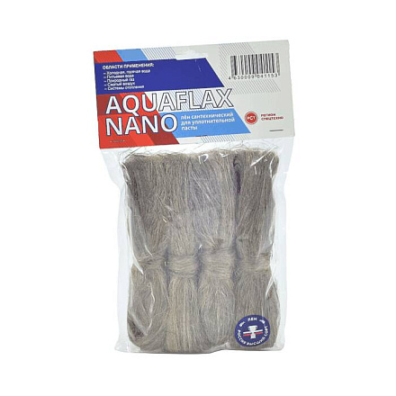 Лен для уплотнения резьбы 200гр п/э пакет AQUAFLAX NANO (ЕВРО) 04126