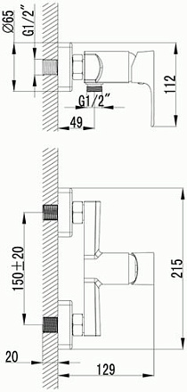 смеситель душ LEMARK Plus Factor картридж 35мм LM1603C