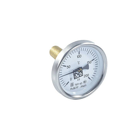 Термометр биметалл ТБП-Т 200С Дк63 L=100 G1/2" осев ЗТП Минск