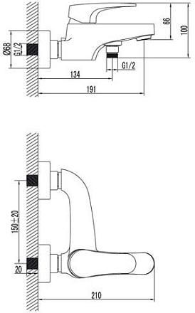 смеситель умывальник LEMARK Linara монолитный, хром LM0406C