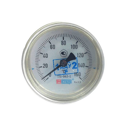 Термометр биметалл ТБ-063-1 160С Дк63 L=60 G1/2" осев Метер