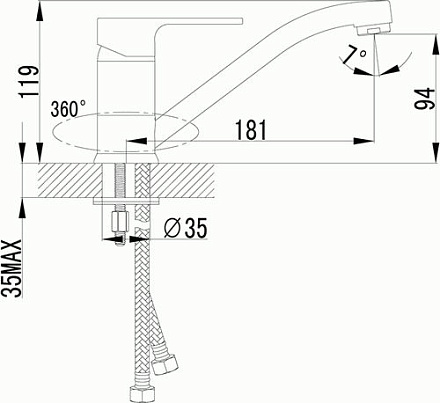 смеситель кухня LEMARK Plus Grace поворотный излив LM1504C