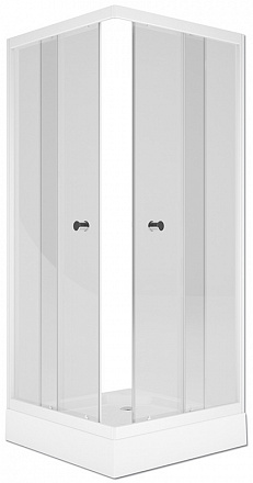 уголок душевой Square/Квадрат 90х90х175 стекло прозр.4мм, бел.профиль MELODIA