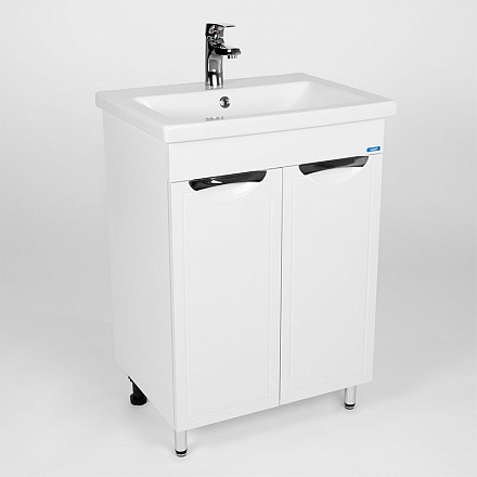 тумба Лима (COMO 60/Адриана 60) 2 двери, белая 43х56х82 без умывальника