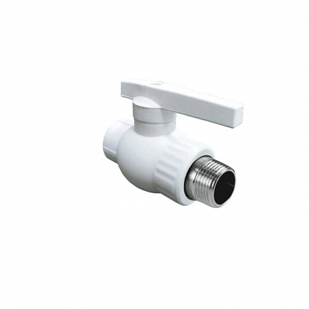 Кран шаровой PP-R бел Дн25х3/4" Ру25 НР VALFEX 10144225