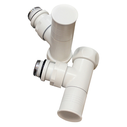 кран для полотенцесушителя угловой 3/4"*1/2" в/н круглая ручка белый мат (пара) MELODIA MKP21027Cwt