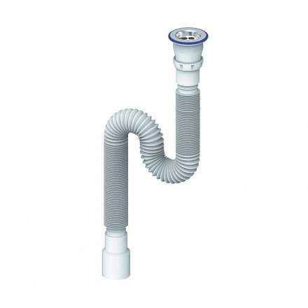 Сифон умыв гофр 1 1/2"x40/50 L=480-1500мм нерж/сет Unicorn D240