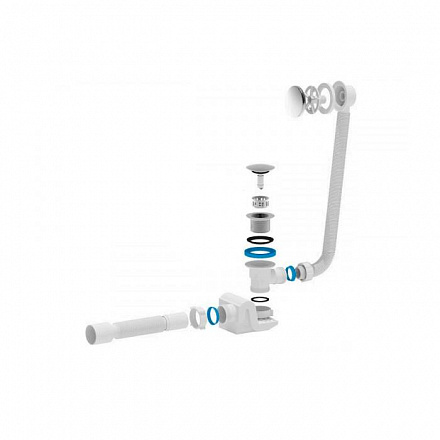 Сифон д/ванны Бриг авт 1 1/2"x40 гофр 40х50 АНИ Пласт EC655GS