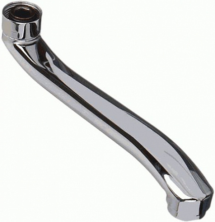 излив для смесителя для ванны плоский S-образный с аэратором 25см MELODIA MKP20713P