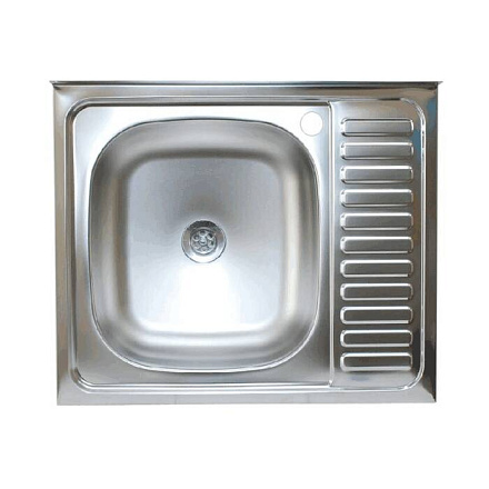 Мойка нерж AISI 430 накладн 500х600 0, 6мм лев б/сиф 1 1/2 TRIO 60х50