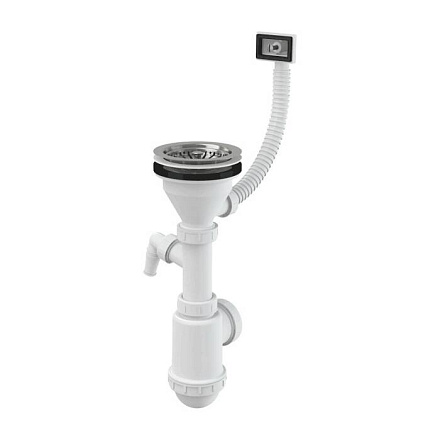 Сифон мойки бут г/пер 3 1/2"x40/50 отв нерж/сет Alca A447P