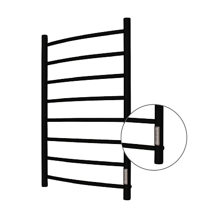 полотенцесушитель MELODIA Classica Electro 50х80 П8 cухой ТЭН 99Вт встр.диммер чёрный MTRCAE5080_bk