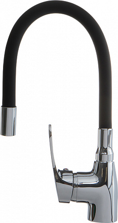 смеситель кухня MELODIA Ostessa/Остерия картридж д.40мм гибкий излив чёрный MDV 40615Black
