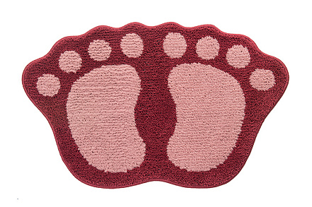 Коврик SHAHINTEX ЛАПКИ MICROFIBER соединенные 40*60  розовый 64