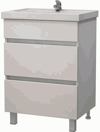 тумба Модерн 60 (Фостер 60) DB2 напольная, белая без умывальника 565х384х835