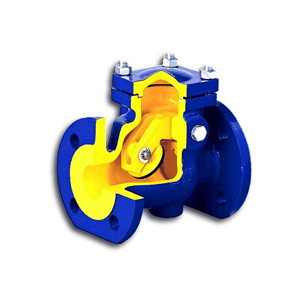 Клапан обратный чугун поворотный 302A Ду 125 Ру16 Тмакс=300 оС фл заслонка нерж Zetkama 302A125C01