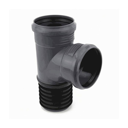 Тройник PP-H сер б/н Дн110х110х87гр восстан раструб РосТурПласт 37170