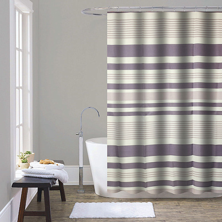 шторка д/в тканевая 180х200см "Лиловые полоски" MZ-175