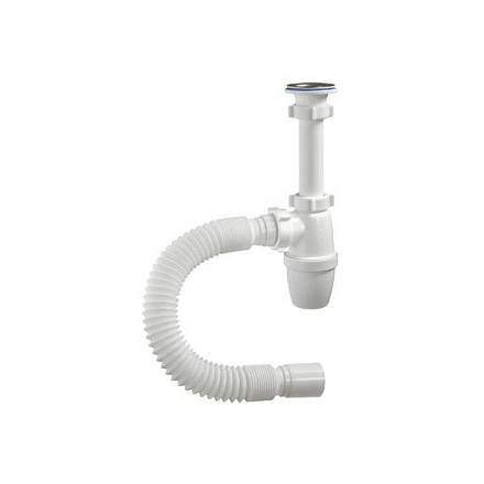 Сифон умыв бут 1 1/4"x40 гофр 40х40 нерж/сет Орио А-32058