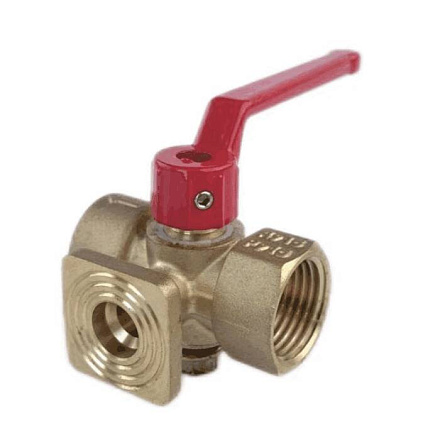 Кран для манометра 3-ходовой латунь 11б18бк(ф)1 Ду 15 Ру16 ВР G1/2"-М20х1, 5 с рукояткой с фланцем Sa