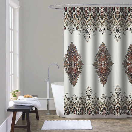 шторка д/в тканевая 180х200см "Шоколадный узор" MZ-165