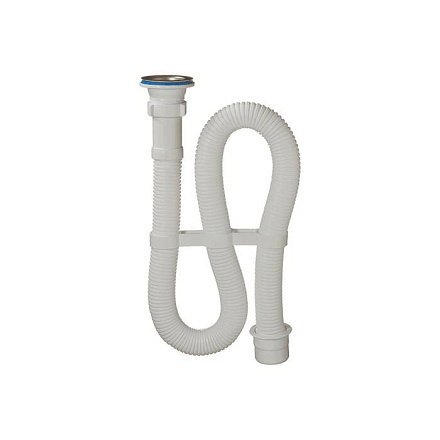 Сифон умыв/мойка гофр 1 1/2"x40 пер 50 L=1000мм нерж/сет Орио АС-3011
