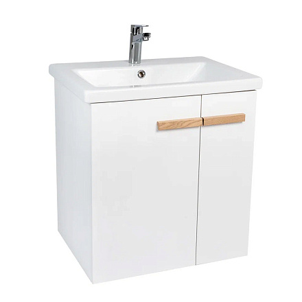 тумба Мюнхен (COMO 60/Адриана 60) 2 двери подвесная, белая 43х56х62 без умывальника