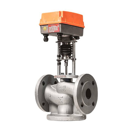 Клапан регулирующий чугун TRV-3 смесительно-разделительный Ду 80 Ру16 фл Kvs=100м3/ч с эл/приводом 3