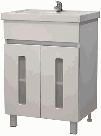 тумба Модерн 60 (Фостер 60) напольная, белая Glass без умывальника