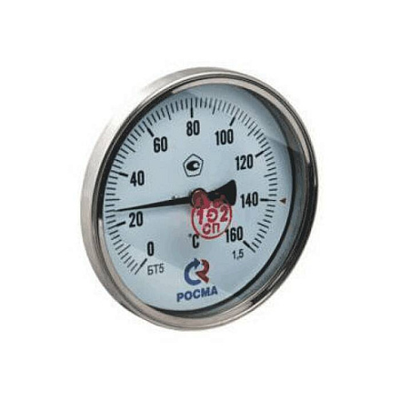 Термометр биметалл БТ-41.211 160С Дк80 L=100 G1/2" осев Росма 00000002468