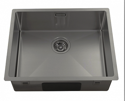 Мойка-Нерж "KAISER"  530x430x200*2.0+1.2mm, чаша 500х400мм/Gun metal