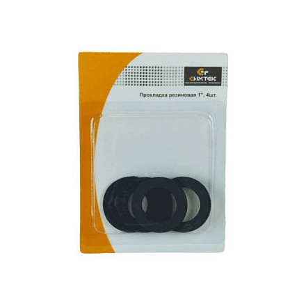 Прокладка резина ТМКЩ Ду25 (1") 30х19мм h=2мм 4шт блистер Симтек 10-0026