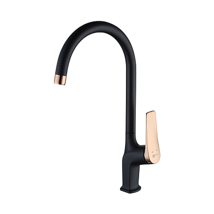смеситель кухня LEMARK Bronx с высоким пов.изливом, черный/роз.золото LM3705BLR