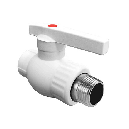 Кран шаровой PP-R бел Дн20х1/2" НР VALFEX 10144220
