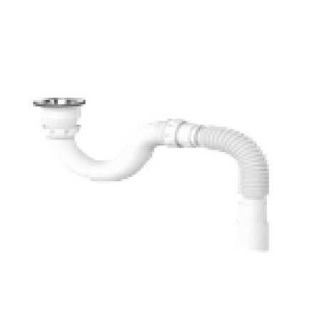 Сифон д/поддона труб 1 1/2"x50 гофр 40х40/50 нерж/сетка Unicorn G32