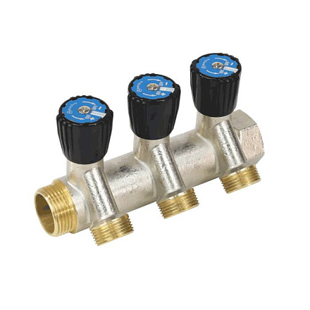 Коллектор лат клап рег 1" м/р 2в 3/4" ЕК н/р 50мм Aquasfera 9039-07