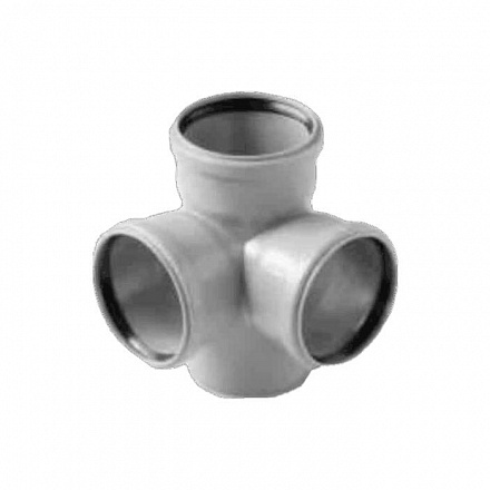 Крестовина PP-H 2-пл сер б/н Дн110х110х110х87, 5гр в/к BASE VALFEX 28110110