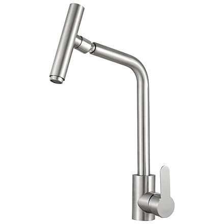 смеситель кухня MELODIA Perfetto/Перфект из нерж.стали с высоким изл.повор.аэратор на 360°MDV30205ss