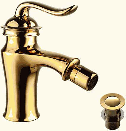 смеситель биде LEMARK Brava с донным клапаном, золото LM4708G