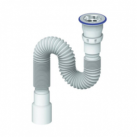 Сифон умыв гофр 1 1/2"x40/50 L=300-800мм нерж/сет Unicorn D220